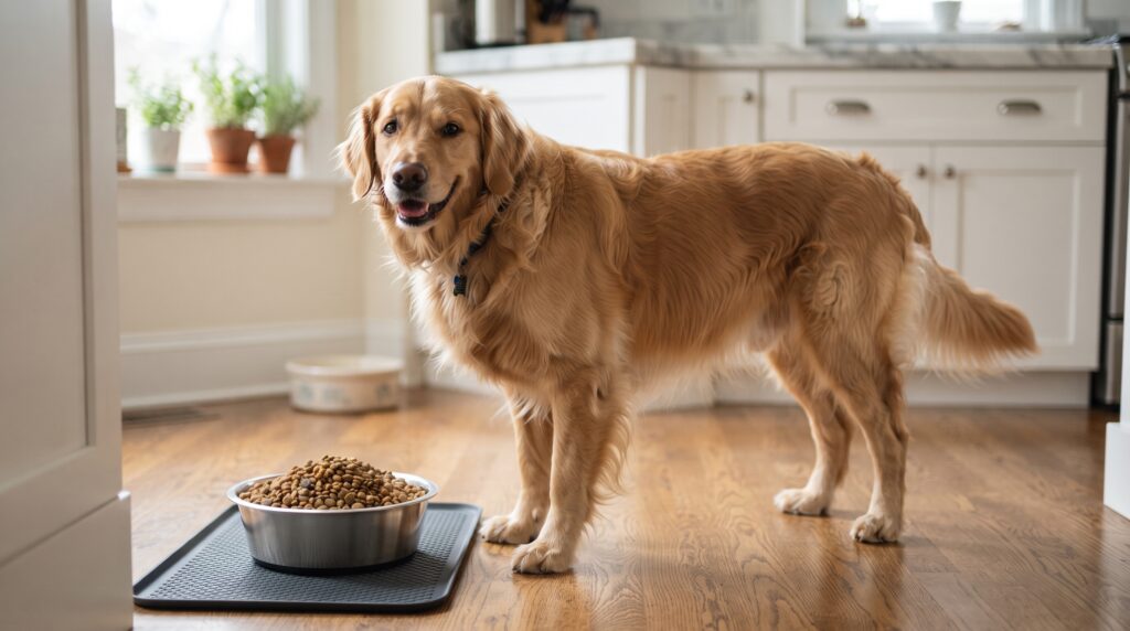 Senior dog resting near joint supplement chews